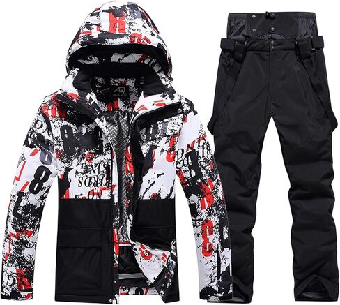 WOWULOVELY Men's Winter Snowsuit Waterproof Windproof Mountain Jacket and Pant Sets Insulated Snowboarding Skisuit in Saudi Arabia