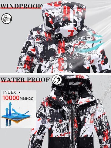 WOWULOVELY Men's Winter Snowsuit Waterproof Windproof Mountain Jacket and Pant Sets Insulated Snowboarding Skisuit in Saudi Arabia
