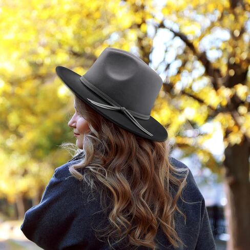 XYJKIDSES Fedora Hats for Women,Felt Fedora Hats for Womens Panama Hat Wide Brim in Kuwait