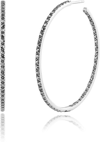 Large Hoop Earrings in 925 Sterling Silver & Marcasite Lined Front & Back in Saudi Arabia