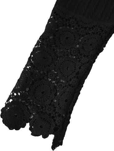 Cold Shoulder Tops Lace Splicing Long Sleeve Blouse Fall Criss-Cross Shirt Strappy Slash Neck T Shirts Elegant Pullover Top in Kuwait