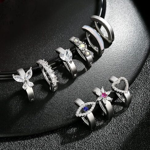 FUNRUN JEWELRY 14G الفرس البطن زر الدائري للنساء الجراحية الصلب مكعب زركونيا أوبال القلب الشر العين حلقات البطن بسيطة عكس حلقات السرة هيئة ثقب المجوهرات in Kuwait