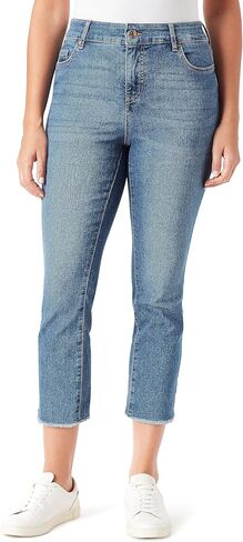 فينتاج اميريكا بلوز كابري دينيم مطاطي بقصة ضيقة بوهو للنساء in Kuwait