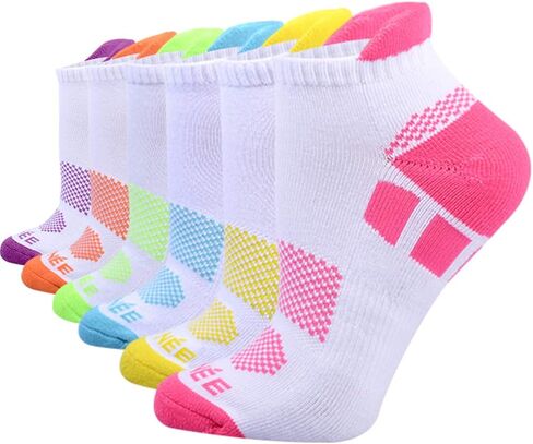 JOYNÉE 6 Pairs Women's Ankle Athletic Running Socks Performance Cushioned Low Cut Sports Socks with Heel Tab in Kuwait