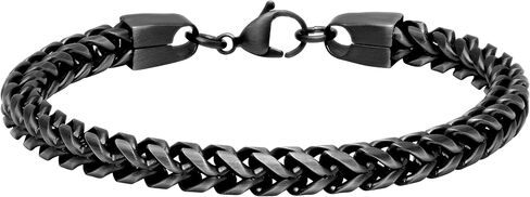 Silver-Tone Stainless Steel Franco Link Chain Bracelet in Saudi Arabia
