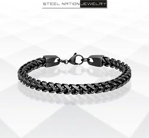 Silver-Tone Stainless Steel Franco Link Chain Bracelet in Saudi Arabia
