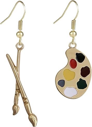 T-ztoss Personality Artist Paint Brush Earrings Unique Charm Paint Palette Dangle Earrings Colorful Painter Palette Paint Stud Earrings For Women Girls Jewelry Artist Gift Art Teacher Gifts in Kuwait