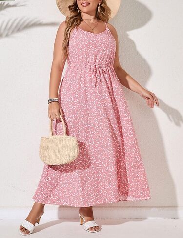 فستان صيفي طويل مثير من Leadingstar للنساء بدون أكمام كاجوال مقاس كبير يصل إلى الأرض فساتين طويلة in Kuwait