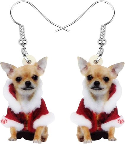 NEWEI Cute Christmas Dog Earrings Dangle Jewelry for Girls Women Gifts Charms in Kuwait