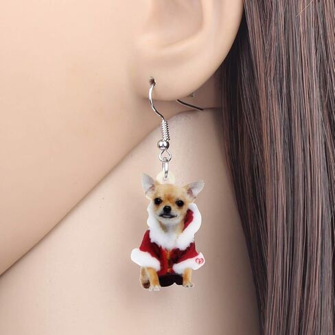 NEWEI Cute Christmas Dog Earrings Dangle Jewelry for Girls Women Gifts Charms in Kuwait