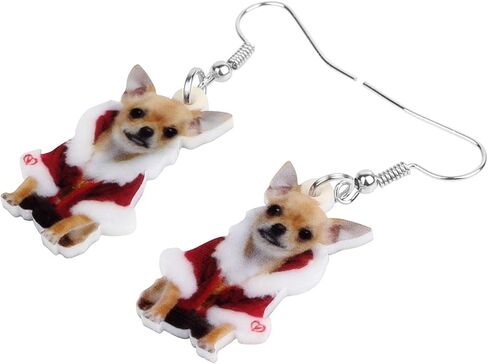 NEWEI Cute Christmas Dog Earrings Dangle Jewelry for Girls Women Gifts Charms in Kuwait