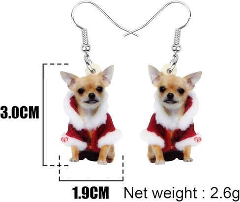 NEWEI Cute Christmas Dog Earrings Dangle Jewelry for Girls Women Gifts Charms in Kuwait