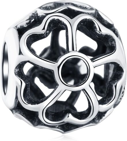 GEMDAZZ 925 Sterling Silver Flower Plant Series Charm-Daisies, Tulip, 4 Leaf Clover, Primrose Meadow Beads, fit European Women Spring Bracelet, Gift for Birthday/Valentines/Friends/Mom/Lover in Kuwait