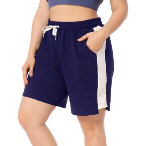 ZERDOCEAN Women's Plus Size Casual Athletic Shorts Lounge Yoga Pajama Sweat Walking Shorts Workout Activewear