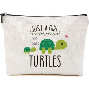Turtle Makeup Bag Turtles Gifts Sea Turtle Gifts for Turtle Lovers Women Girls Funny Birthday Christmas Gift Ideas for Teens Daughter Sister Bestie A Girl Who Loves Turtle Stuff Merch Animal Lover