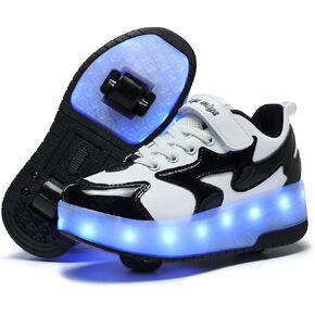Nsasy Roller Shoes Girls Boys Wheel Shoes Kids Roller Skates Shoes LED Light Up Wheel Shoes for Kids for Children
