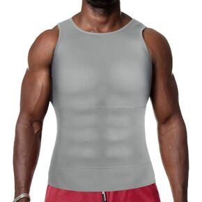 HOMETA Mens Compression Shirt Slimming Body Shaper Vest Abs Abdomen Slim Tank Top Shapewear Undershirt
