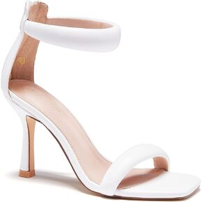 Coutgo Women's One Strap Heeled Sandals Square Open Toe Stiletto Heels Ankle Buckle Strap Summer Pump Shoes in Kuwait