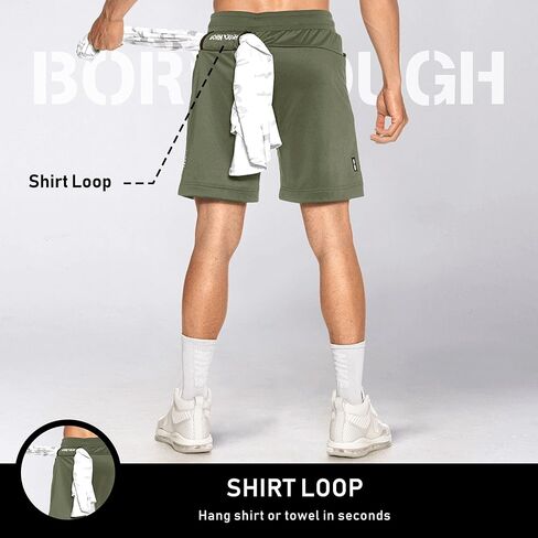 شورت تمرين الصالة الرياضية للرجال من Born Tough مقاس 9 بوصة، شورت رياضي لكمال الأجسام للرجال مع جيوب بسحاب وحلقة خصر in Kuwait