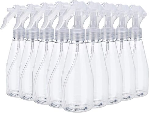 Suwimut 9 Pieces Plastic Spray Bottle, 200ml Clear Misting Spray Bottle for Hair, Water, Plant, Refillable Empty Fine Mist Sprayer for Travel, Cleaning Solutions, Gardening, Skin Care in Saudi Arabia