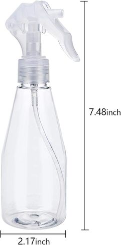 Suwimut 9 Pieces Plastic Spray Bottle, 200ml Clear Misting Spray Bottle for Hair, Water, Plant, Refillable Empty Fine Mist Sprayer for Travel, Cleaning Solutions, Gardening, Skin Care in Saudi Arabia