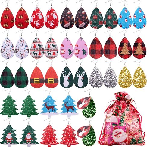 Duufin 20 زوجًا من أقراط عيد الميلاد المصنوعة من الجلد الصناعي in Kuwait