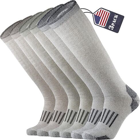 RedHero ميرينو الصوف فوق العجل الجوارب للرجال المشي لمسافات طويلة الصيد التزلج على الجليد الركبة عالية التمهيد الدافئة سميكة الطقس البارد الشتاء in Kuwait