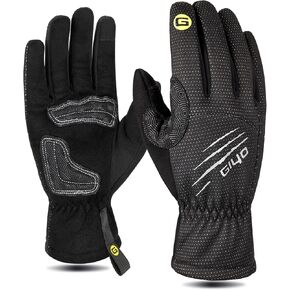 قفازات ركوب الدراجات للرجال والنساء - قفازات دراجة تعمل باللمس مقاومة للماء والرياح - قفازات رياضية دافئة مبطنة بأصابع كاملة in Kuwait