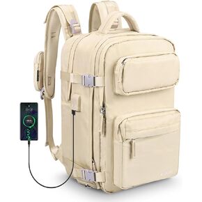 LIVACASA Waterproof Travel Backpack for Women, 40L Airline Approved Carry on Laptop Backpack with Compartment and USB Port