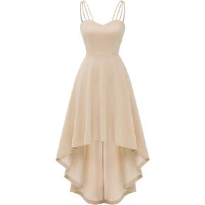 DRESSTELLS Bridesmaid Dress, Hi Low Dress for Women, Spaghetti Strap Cocktail Dresses