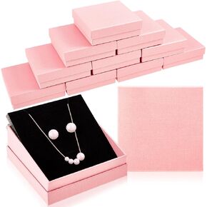 Huquary 36 Pieces Bracelet Gift Box Earring Jewelry Boxes Packaging Square 3.5 x 3.5 X1.2 Inch Jewelry Packaging Small Gift Case with Lids for Ring Necklace Watches Keychain, Pink in Saudi Arabia