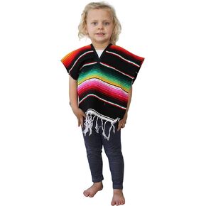 Del Mex Youth Kids Toddler Child Mexican Serape Poncho Costume Ages 2-14