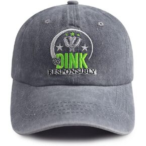 Gxaxyoupe Dink Responsibly Pickleball Hat for Men Women, Funny Pickleball Balls Gifts, Adjustable Embroidered Baseball Cap in Kuwait