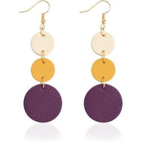GELVTIC Leather Earrings Dangle Drop for Women Teen Girls, Teardrop Earrings Lightweight, Gifts for Her in Kuwait