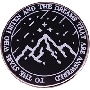 the stars who listen and dreams are answered inspirational brooch literature badges Enamel pin bookworm jewelry in Kuwait