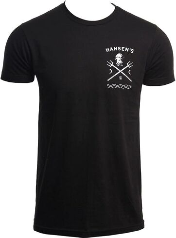 تي شيرت Hansen Surfboards Neptune للرجال لركوب الأمواج، بأكمام قصيرة، تي شيرت قطني برقبة دائرية لركوب الأمواج in Kuwait