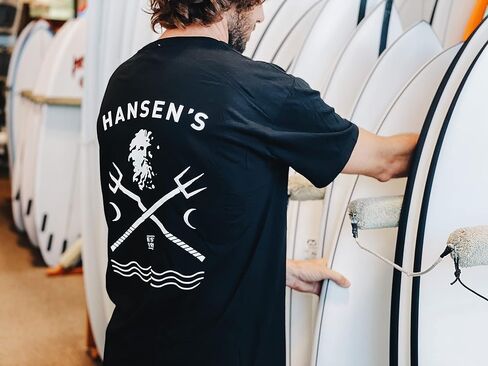 تي شيرت Hansen Surfboards Neptune للرجال لركوب الأمواج، بأكمام قصيرة، تي شيرت قطني برقبة دائرية لركوب الأمواج in Kuwait