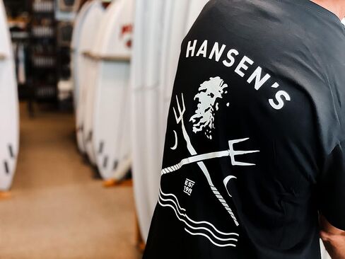 تي شيرت Hansen Surfboards Neptune للرجال لركوب الأمواج، بأكمام قصيرة، تي شيرت قطني برقبة دائرية لركوب الأمواج in Kuwait