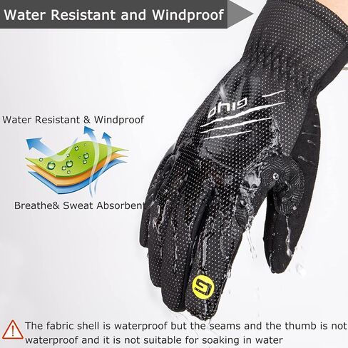 قفازات ركوب الدراجات للرجال والنساء - قفازات دراجة تعمل باللمس مقاومة للماء والرياح - قفازات رياضية دافئة مبطنة بأصابع كاملة in Kuwait