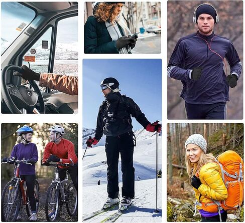 قفازات ركوب الدراجات للرجال والنساء - قفازات دراجة تعمل باللمس مقاومة للماء والرياح - قفازات رياضية دافئة مبطنة بأصابع كاملة in Kuwait