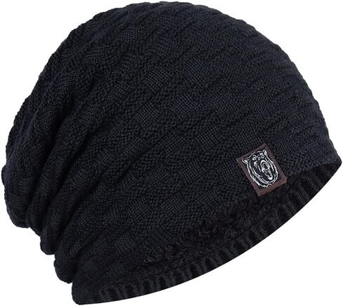 Andiker Men Winter Knit Hat, Beanie Cap with Warm Fleece Lined in Saudi Arabia