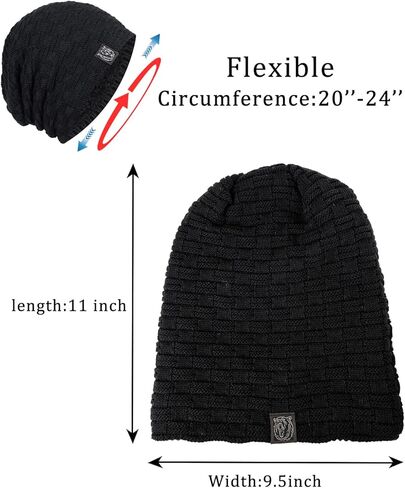Andiker Men Winter Knit Hat, Beanie Cap with Warm Fleece Lined in Saudi Arabia