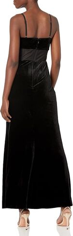 BCBGMAXAZRIA Women's Velvet Floor Length Evening Gown with Slit in Saudi Arabia