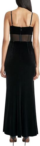 BCBGMAXAZRIA Women's Velvet Floor Length Evening Gown with Slit in Saudi Arabia