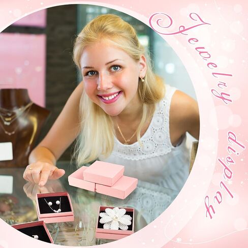 Huquary 36 Pieces Bracelet Gift Box Earring Jewelry Boxes Packaging Square 3.5 x 3.5 X1.2 Inch Jewelry Packaging Small Gift Case with Lids for Ring Necklace Watches Keychain, Pink in Saudi Arabia