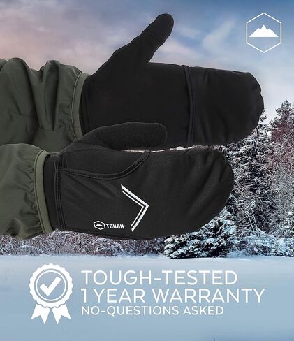 قفازات تشغيل مع شاشة تعمل باللمس - بطانات قفازات شتوية مع غطاء قفازات قابل للتحويل لكتابة الرسائل النصية وركوب الدراجات والقيادة - قفازات رياضية حرارية رفيعة وخفيفة الوزن ودافئة للطقس البارد للرجال والنساء in Kuwait
