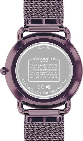 ساعة كوارتز نسائية من COACH Elliot، مقاومة للماء، تصميم كلاسيكي حقيقي لأي مناسبة in Kuwait