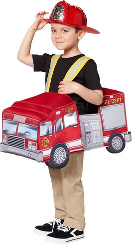 Spirit Halloween Light-Up Firetruck Piggyback Costume | Firefighter Costume | Ride-Along Costume | Occupation Outfit in Saudi Arabia