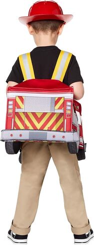 Spirit Halloween Light-Up Firetruck Piggyback Costume | Firefighter Costume | Ride-Along Costume | Occupation Outfit in Saudi Arabia