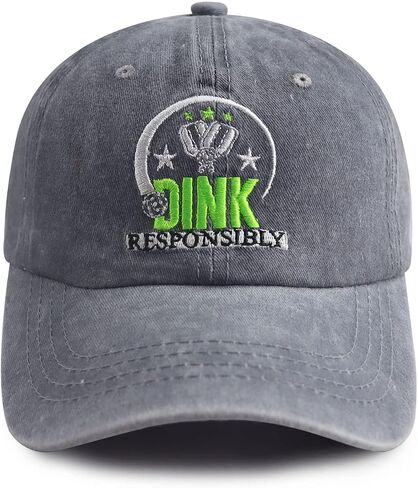 Gxaxyoupe Dink Responsibly Pickleball Hat for Men Women, Funny Pickleball Balls Gifts, Adjustable Embroidered Baseball Cap in Kuwait